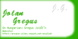 jolan gregus business card